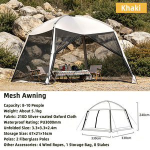 Tente de camping imperméable, auvent, <span class=keywords><strong>moustiquaire</strong></span>, abri solaire, tente de plage personnalisée, abri d'ombre - Product Image 2