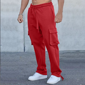 Men's Denim Jogger Track Pants <b>Elastic</b> Waistband Light Wash Breathable Washable Stacked Sweatpants with Pocket Fitness Trousers - Product Image 5
