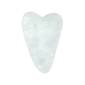 Rouleau facial en jade naturel, planche de massage Gua Sha en forme de cœur, outil de soin de la peau pour le visage et le corps, nettoyage en profondeur des pores et des points noirs - Product Image 1