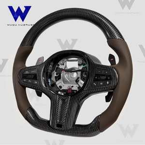 Pour <span class=keywords><strong>BMW</strong></span> G20 G30 G21 G22 G23 F10 F30 Série 3 <span class=keywords><strong>320i</strong></span> 325i 330i 2019 2020 2023 Personnalisation du volant en cuir et fibre de carbone - Product Image 6