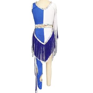 Formation équipe scène Performance porter Dancewear Majorette uniforme Costume de danse Jazz Cheerleading porter avec paillettes et frange - Product Image 6