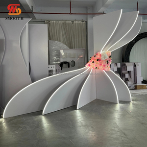 Arco de Boda Moderno y Elegante de Acrílico Blanco, Soporte de Fondo con Diseño de Ondas, Decoración de Pared 3D Duradera y Lujosa - Product Image 2