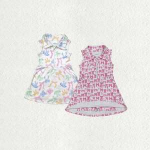 ชุดกระโปรงกางเกงออกกำลังกายโยคะประดับโบว์สีสันสดใส ความยาวระดับเข่า ชุดเซ็ตสองชิ้นสำหรับเด็กผู้หญิง - Product Image 5