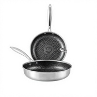 Ensemble de casseroles en acier inoxydable 316, 8 pièces, triple couche antiadhésive, pots et poêles argentés, couvercles en verre intégrés, style américain pour la maison