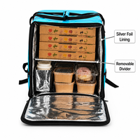 Sac isotherme personnalisé OEM en bâche imperméable, grande taille 43x43x47cm, doublure en feuille d'aluminium, mousse, sac de livraison alimentaire en gros