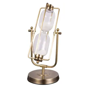 Factory Direct Sales Antique Hourglass Metal Rotating 30 Minutes Hourglass Sand Timer Desktop Decoration