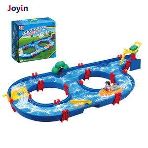 Yaz oyun Aqua oyun su kanal sistemi ile çocuklar için tekne su oyunu oyuncak çocuklar kızak su parkı oyuncak 44 adet