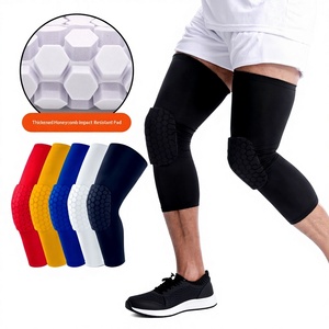 Genouillères personnalisées haute élasticité en nid d'abeille, respirantes, anti-collision, ajustées, protection sportive pour basketball, football, volley-ball - Product Image 1