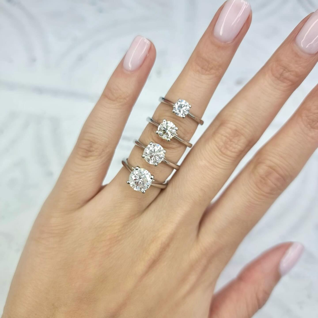 Luster 10K 14K 18K Solid Gold Ring Lab Grown Created Diamond Engagement Rings Oval Round Pear Diamond Wedding Ring for Women