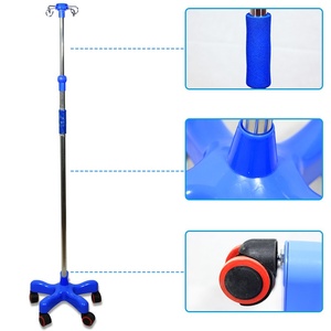Factory direct supply thickened height adjustable stainless steel mobile IV stand drip stand infusion pole - Product Image 4