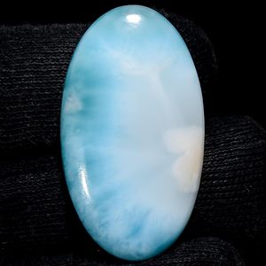 Piedra Preciosa de Larimar Ovalada Natural de 35X19X5 mm, 37.5+ Quilates, Pectolita para Joyería - Product Image 3