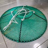 Casier à Conques en Acier PE, Cage Ronde pour Palourdes, Casier à Crabe Robuste, Cadre Métallique, Maille en Nylon PE, Cage de Capture de Crabes