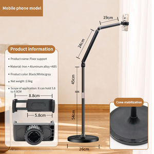 Supporto per Telefono e Tablet in Lega di Alluminio, Altezza Regolabile 60~150cm, Rotazione a 360°, Supporto Flessibile per Uso a Letto - Product Image 5