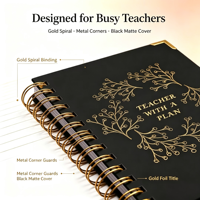 Carnet de notes A5 personnalisé en cuir/PVC à spirale, avec feuilles mobiles, pour enseignants, idéal comme organisateur ou planificateur, parfait pour les cadeaux