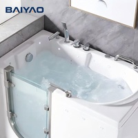 Baignoire de Luxe Monoplace avec Douche Intégrée, Jacuzzi en Acrylique, Massage, Écologique, Facile à Installer pour Personnes Âgées et Bébés (Utilisation Spa)