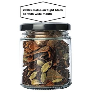 Bocaux en verre pour miel et confiture avec couvercles noirs à visser profondément - Product Image 2