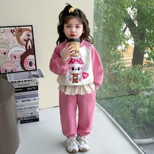 Primavera e autunno <span class=keywords><strong>abbigliamento</strong></span> Casual per bambini stampato Set felpa da ragazza cartone animato nuovo Set di due pezzi per bambini alla moda - Product Image 3
