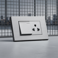 Interrupteur et prise murale sud-américains de haute qualité en acier inoxydable, panneau simple, interrupteur mural unidirectionnel avec prise électrique thaïlandaise à 3 broches