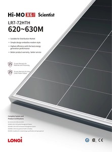Panel Solar Longi Hi-MO X6 Max Scientist LR7-72HTH 620W 625W 630W, Módulo de Alta Eficiencia con Rendimiento Superior en Condiciones de Poca Luz - Product Image 4