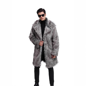 2025 automne hiver pour Amazon européen américain transfrontalier hommes longue fourrure de renard vêtements d'extérieur veste Blazer <span class=keywords><strong>Trench</strong></span> fourrure artificielle Cape - Product Image 2