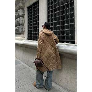 Abrigo Largo Acolchado Sobe con Capucha, Manga Larga, Fibra de Poliéster, Abrigo Casual para Mujer que Mantiene el Calor, Color Camel - Product Image 5