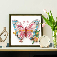 Kit de Peinture Diamant Papillon Forme Spéciale 30x30cm, Mosaïque de Cristaux Mixtes, Bricolage Artistique pour Adultes, Décoration Murale Maison