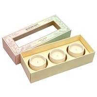 Boîte cadeau en carton de luxe personnalisée avec couvercle et base imprimés pour l'emballage de bougies avec fenêtre