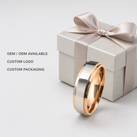 18K Roségold Plattierter Zweifarbiger Stufenförmiger Ehering Anpassbar Gravierbar Elegant Leichter Luxus Zertifiziert Personalisiert