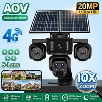 SZGOING 4G 5 Lensli AOV Solar Dış Mekan PTZ Güvenlik Kamerası 4K Ultra HD CMOS IP66 Su Geçirmez 7/24 Sürekli Kayıt O-Kam Uygulaması