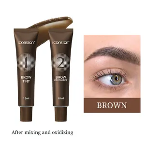 Iconsign Henna Dye Brow Black Brown Long Lasting Henna Lash Tint Private Label Eyebrow Tint Dye Kit For Brow Hair And Skin