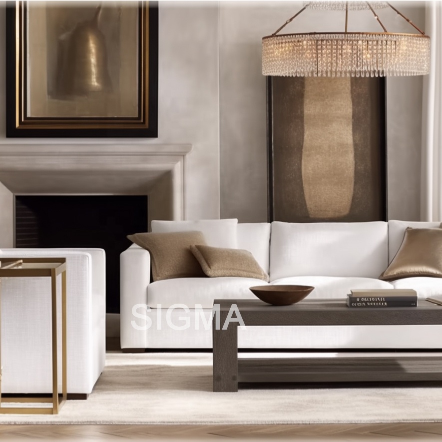 Sigma hot sale customized low price modern design indoor sectional sofa living room furniture modular couch sofa set