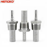 Diffuseur poreux fritté HENGKO 0,5 μm en acier inoxydable 316L avec raccord cannelé pour tuyau