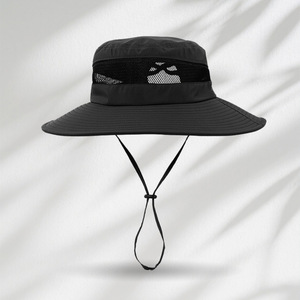 Wide Brim Sun Protection Fisherman Hat Breathable Quick Dry <b>Waterproof</b> With Ponytail Opening For Outdoor Activities - Product Image 3