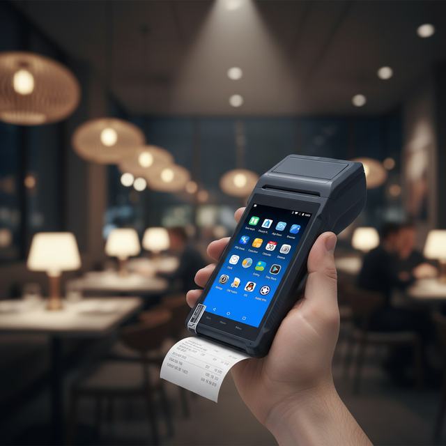 Fast Food Restaurant Touch Handheld POS with 58mm Thermal Printer Mobile Cash Register with Portable Design for Small Business