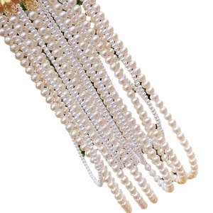 Collier en perles d'eau douce à double couche avec cercle de 3 mm et cercle parfait de 7 mm, chaîne en argent Zhuji et chaîne de pull blanche - Product Image 5