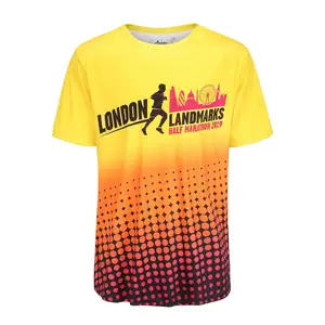 Wholesale Cheap Price Sublimation Shirt Sports Tee 100%polyester Mesh Custom Printing Quick Dry Running Marathon T Shirt