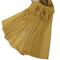 Vente en gros de foulards en mousseline de soie de haute qualité pour femmes, voiles de mode malaisienne, hijab, avec strass solides et broderie à chaud, style Dubaï