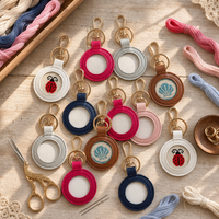 Cadre carré en cuir pour broderie, décoration murale DIY pour les fêtes, ornement souvenir de Noël pour les amateurs de broderie