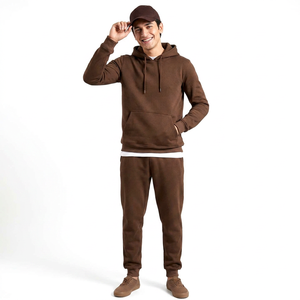 Conjunto Deportivo de Dos Piezas con Capucha, Unisex, Estampado Animal, Lavado Ácido, Forro Polar 100% Algodón, Ropa Deportiva de Invierno - Product Image 1