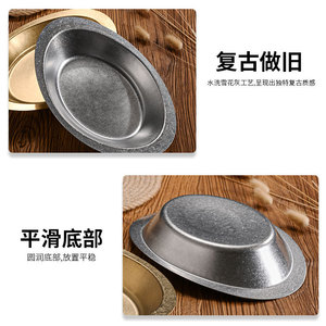 สไตล์เรโทรสแตนเลสสตีลจานแกงกะหรี่จานลึกสำหรับตั้งแคมป์กลางแจ้งสีทึบ YX9151 - Product Image 4