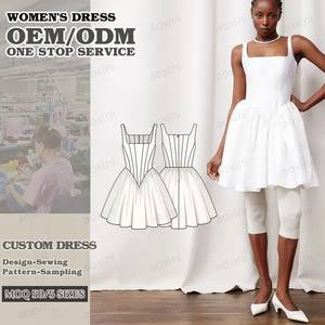 Servicio de Diseño de Ropa Tejida de Chifón Personalizada de Marca Propia, Mini Vestido para Damas, Fiesta de Cumpleaños, Sexy, Talla Grande - Product Image 2