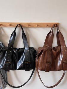 Nouveau sac à bandoulière décontracté tendance et minimaliste, sac fourre-tout vintage grande capacité pour l'hiver, pour femmes - Product Image 5