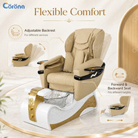 Fauteuil de massage pour pédicure de luxe commercial avec bain de pieds en cristal pour salon de manucure