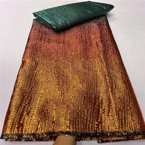 Tissus en dentelle à sequins de haute qualité nigérians, dentelle douce pour robes de mariée et de soirée - Product Image 1