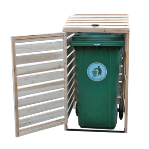 Mobili per esterni per giardino fatto a mano in legno bidoni della spazzatura bidone dei rifiuti per strada esterna in legno spazzatura Shish - Product Image 1