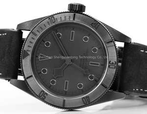 Montre de plongée professionnelle avec lunette en céramique, cadran givré, série Black Warrior, anneau extérieur rotatif - Product Image 4