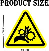 Autocollant triangulaire en vinyle de sécurité industrielle, logo personnalisé, signalisation d'avertissement contre l'accroissement des risques de blessures aux mains, étiquette de point de risque pour machines d'usine