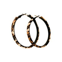 Boucles d'oreilles rétro à imprimé léopard géométrique, boucles d'oreilles simples