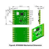 Modul transreceiver nirkabel frekuensi Radio WiFi, modul transciever Rf RFM300 RFM300H 433/868/915Mhz