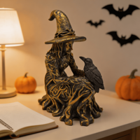 Ornements de sorcière en résine pour Halloween, vente directe d'usine, ornements en résine pour la décoration de fête, cadeaux